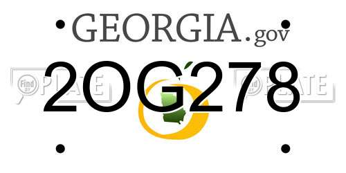 2OG278 Georgia License Plate