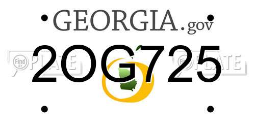 2OG725 Georgia License Plate