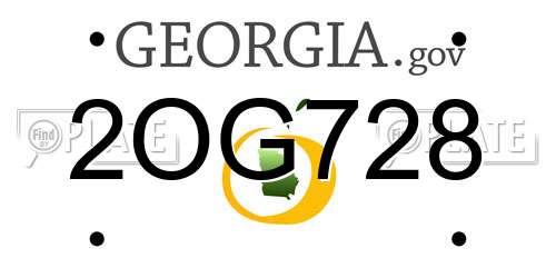 2OG728 Georgia License Plate