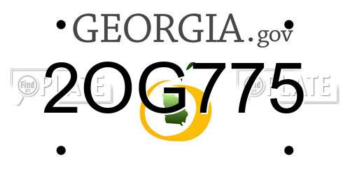 2OG775 Georgia License Plate