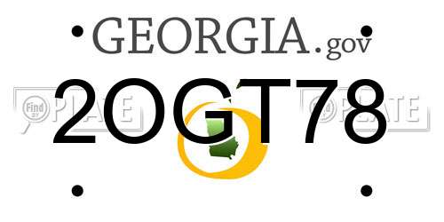 2OGT78 Georgia License Plate