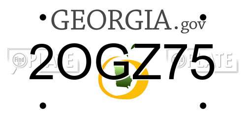 2OGZ75 Georgia License Plate