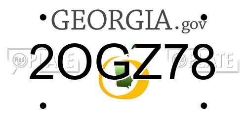 2OGZ78 Georgia License Plate