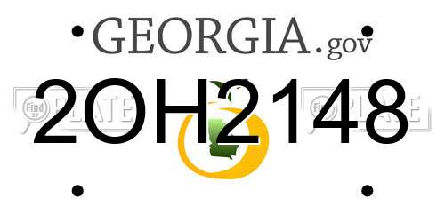 2OH2148 Georgia License Plate