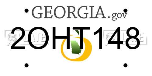 2OHT148 Georgia License Plate