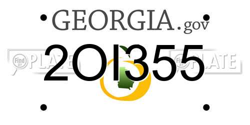 2OI355 Georgia License Plate