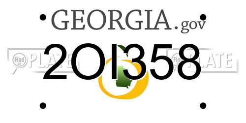 2OI358 Georgia License Plate