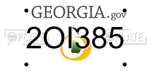 2OI385 Georgia License Plate