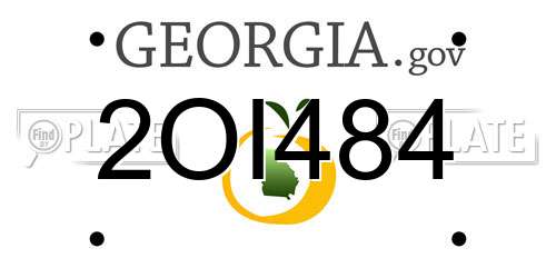 2OI484 Georgia License Plate