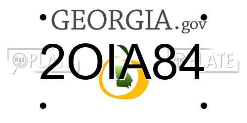 2OIA84 Georgia License Plate