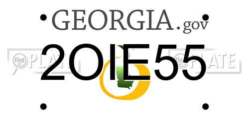 2OIE55 Georgia License Plate