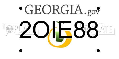 2OIE88 Georgia License Plate
