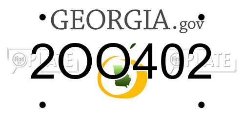 2OO402 Georgia License Plate