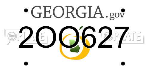 2OO627 Georgia License Plate