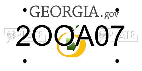 2OOA07 Georgia License Plate