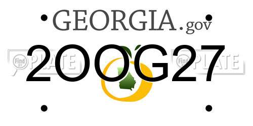 2OOG27 Georgia License Plate