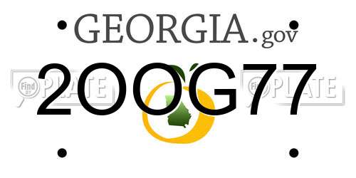 2OOG77 Georgia License Plate