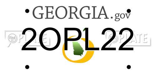 2OPL22 Georgia License Plate