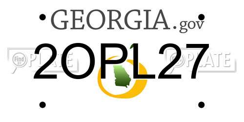 2OPL27 Georgia License Plate