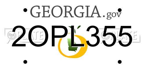 2OPL355 Georgia License Plate