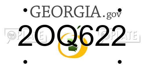 2OQ622 Georgia License Plate