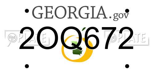 2OQ672 Georgia License Plate