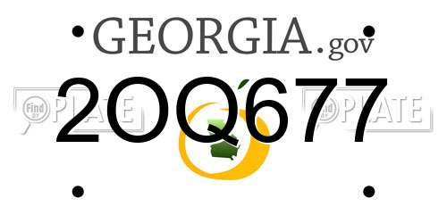 2OQ677 Georgia License Plate
