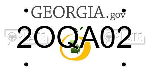 2OQA02 Georgia License Plate