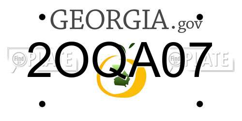 2OQA07 Georgia License Plate