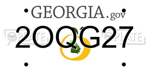 2OQG27 Georgia License Plate