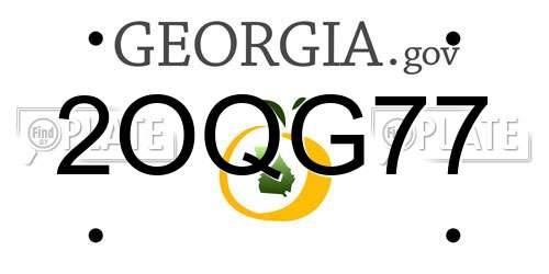 2OQG77 Georgia License Plate