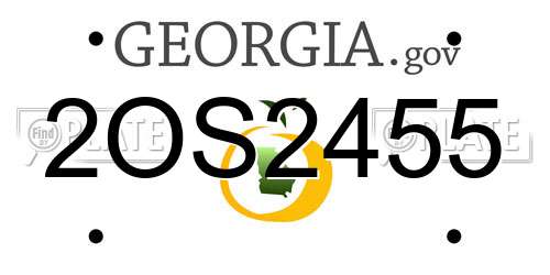 2OS2455 Georgia License Plate