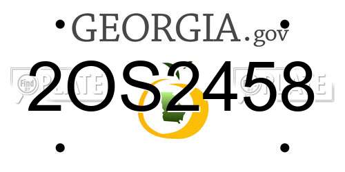 2OS2458 Georgia License Plate