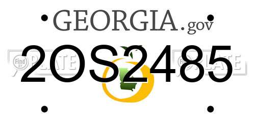 2OS2485 Georgia License Plate