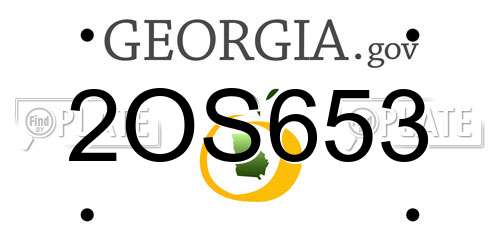 2OS653 Georgia License Plate