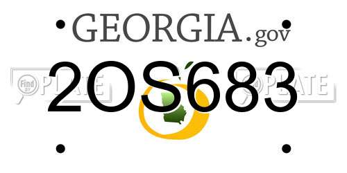 2OS683 Georgia License Plate