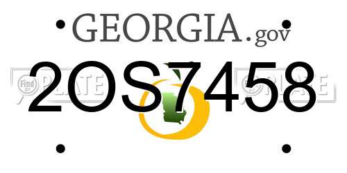 2OS7458 Georgia License Plate