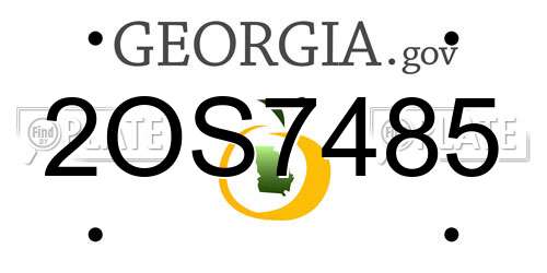 2OS7485 Georgia License Plate