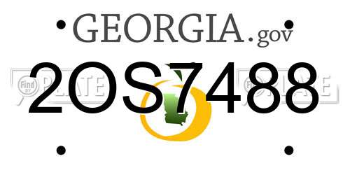 2OS7488 Georgia License Plate