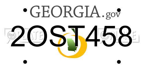 2OST458 Georgia License Plate