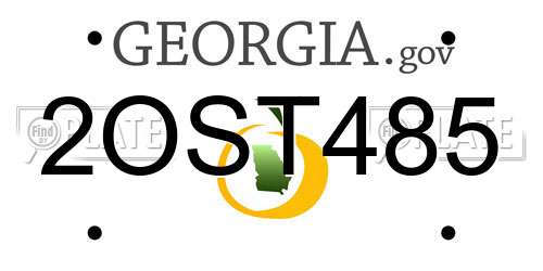 2OST485 Georgia License Plate