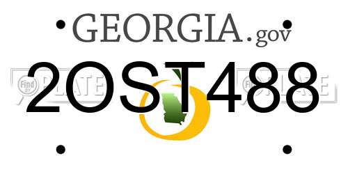 2OST488 Georgia License Plate