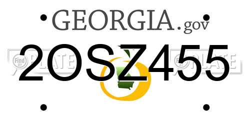 2OSZ455 Georgia License Plate