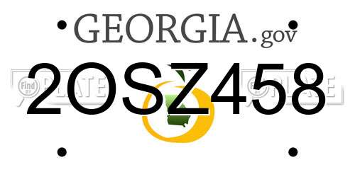 2OSZ458 Georgia License Plate