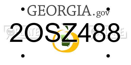 2OSZ488 Georgia License Plate