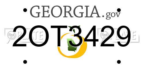 2OT3429 Georgia License Plate