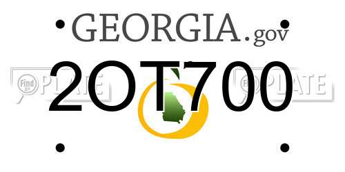 2OT700 Georgia License Plate