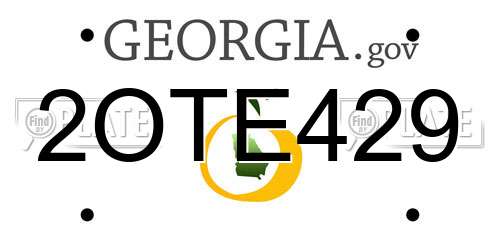 2OTE429 Georgia License Plate