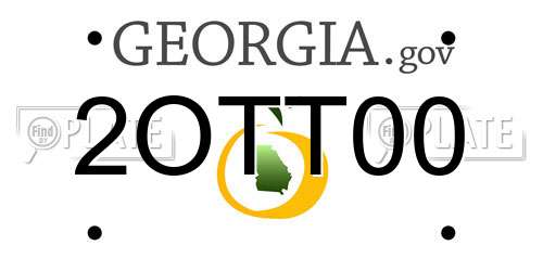 2OTT00 Georgia License Plate
