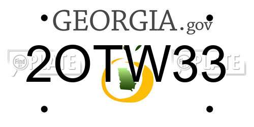 2OTW33 Georgia License Plate